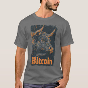T-shirt Grunge Bitcoin Bull Crypto Blockchain Design