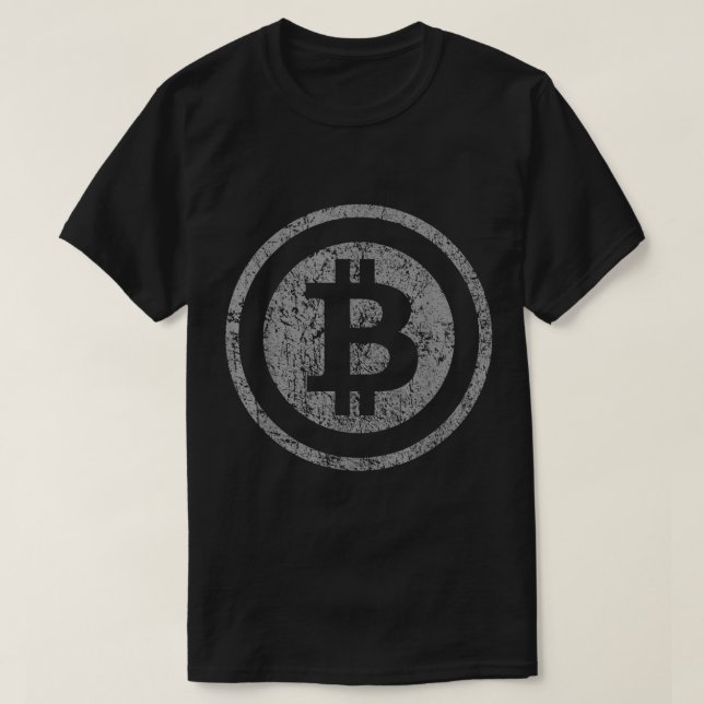 T-shirt Grunge Bitcoin Crypto Symbol Design (Design devant)