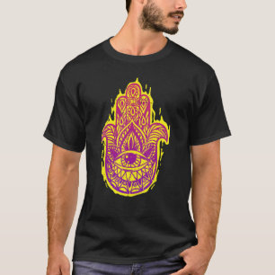T-shirt Grunge Boho Hamsa Hand Chakra Evil Eye Hand Of Fat
