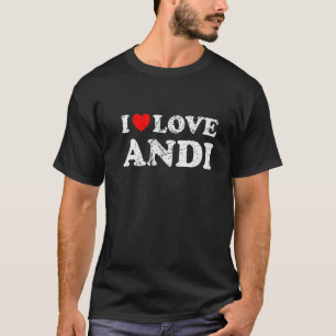 T-shirt Grunge Déshabilisé Porté Style I Love Andi