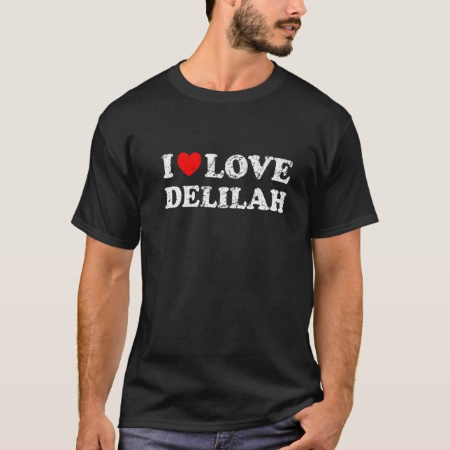 T-shirt Grunge désossé usé Style I Love Delilah (Devant)