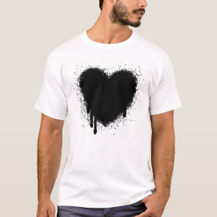 T-shirt Grunge Heart - Noir