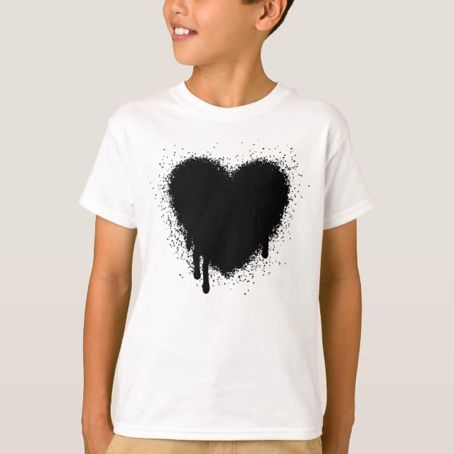 T-shirt Grunge Heart - Noir (Devant)