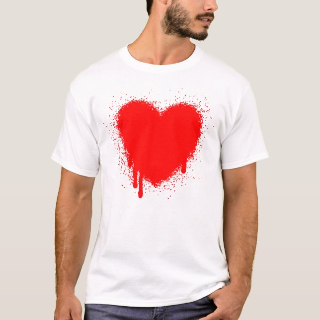 T-shirt Grunge Heart - Rouge (Devant)