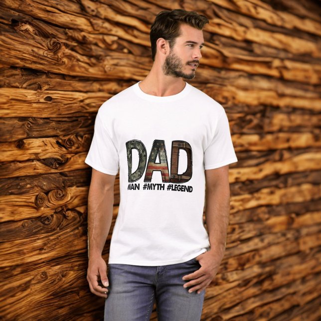 T-shirt Grunge Lettres "DAD" Homme Mythe Légende Dire Cita (Créateur téléchargé)