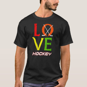 T-shirt Grunge Love Hockey Femme Hommes Enfants Ice Hockey