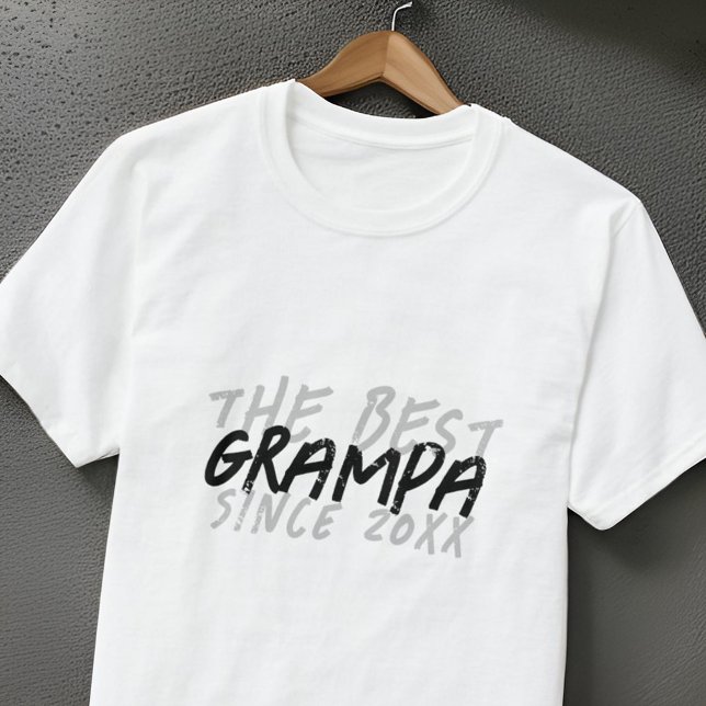 T-shirt Grunge moderne noir et blanc Le meilleur Grampa (Créateur téléchargé)