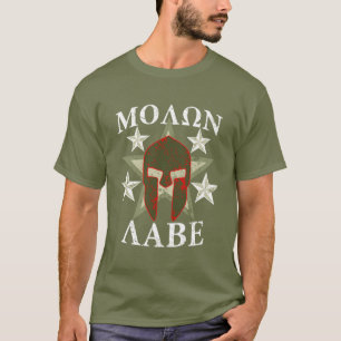 T-shirt GRUNGE Molon Labe 5 ÉTOILES Casque spartiate