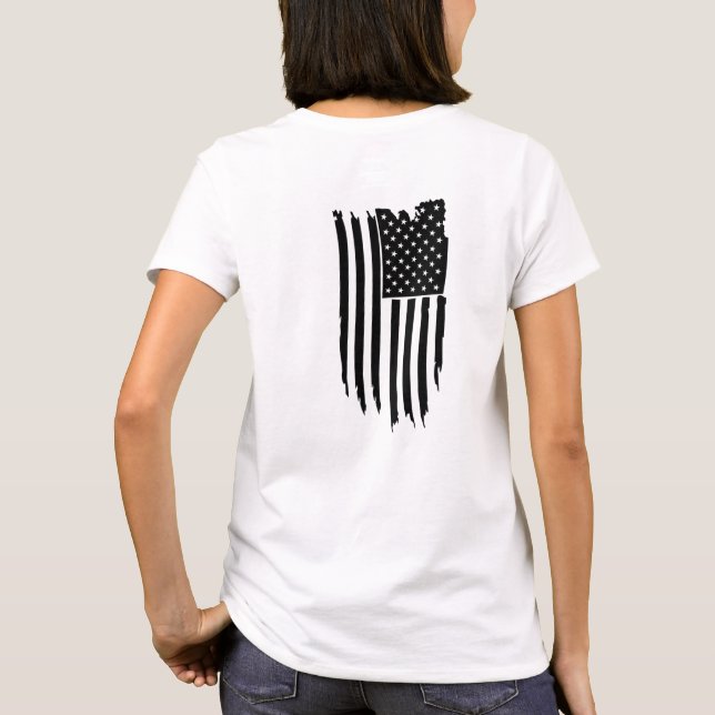 T-shirt *~* Grunge patriotique - Drapeau américain moderne (Dos)