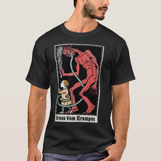 T-shirt Gruss Vom Krampus Greetings From Christmas Demon 5 (Devant)