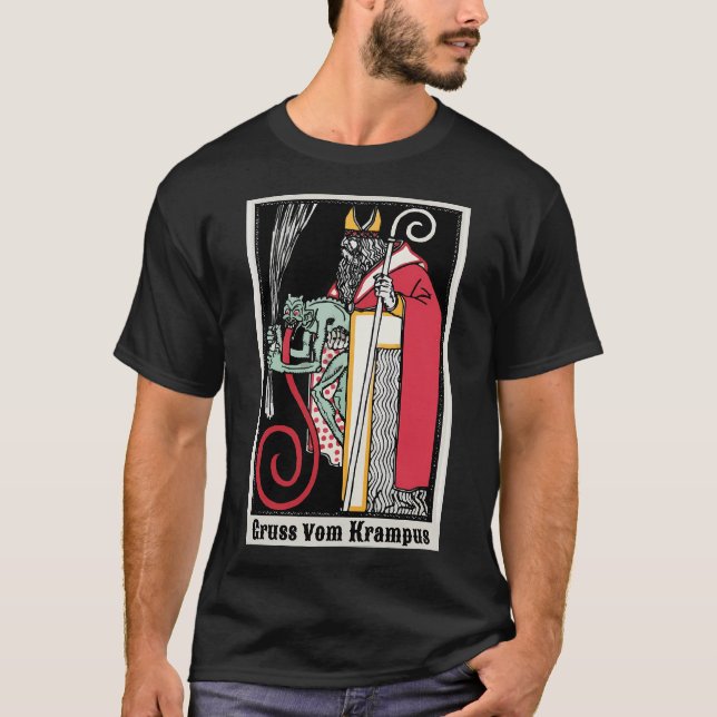 T-shirt Gruss Vom Krampus Salutations Du Démon De Noël (Devant)