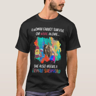 T-shirt GSD089 - Une Femme Ne Peut Survivre Seul Sur Le Vi