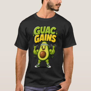 T-shirt Guac Gains Gym de Fitness à l'Avocat Drôle