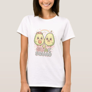 T-shirt Guac Squad – Trio d'avocats Kawaii avec Arc-en-cie