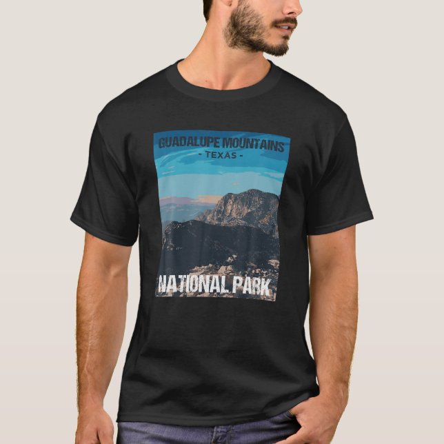 T-shirt Guadalupe Mountains National Park Texas Poster Des (Devant)