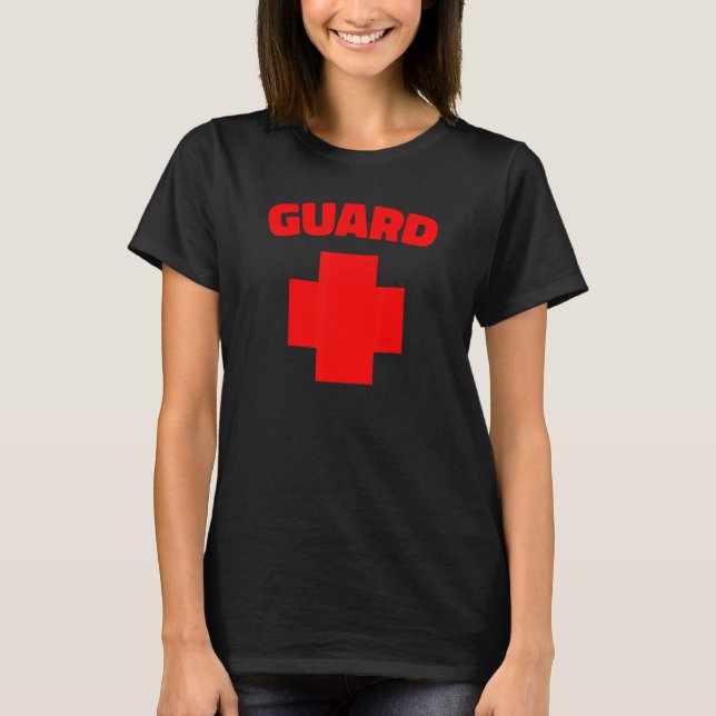 T-shirt Guard Costume Lifeguarding Uniform Guard Worker Un (Devant)