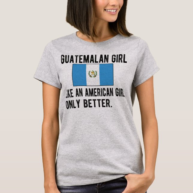 T-shirt Guatémaltèque Girl Guatemala Drapeau les racines g (Devant)