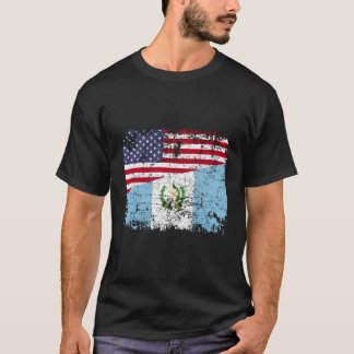 T-shirt Guatémaltèque Racines Drapeau à moitié américain G