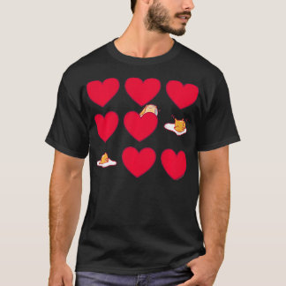 T-shirt Gudetama Coeurs Oeufs Valentines