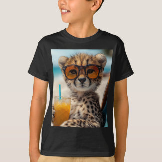 T-shirt Guépard avec humeur de plage détendue