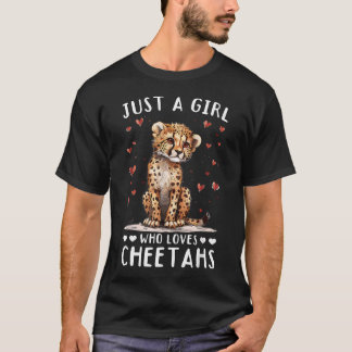 T-shirt Guépard Drôle Animal Juste Une Fille Qui Aime