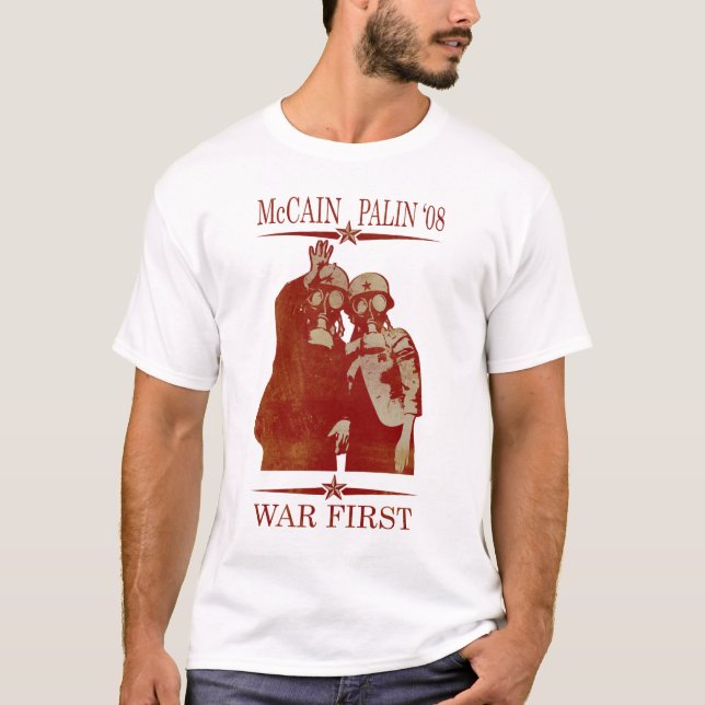 T-shirt Guerre de McCain Palin d'abord (Devant)
