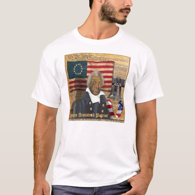 T-shirt Guerre de révolutionnaire américain noire de James (Devant)