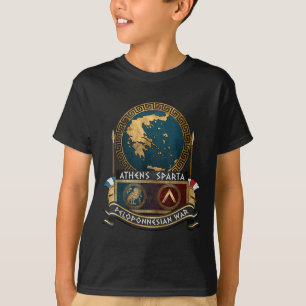 T-shirt Guerre du Péloponnèse Athènes Vs Sparta Gre antiqu