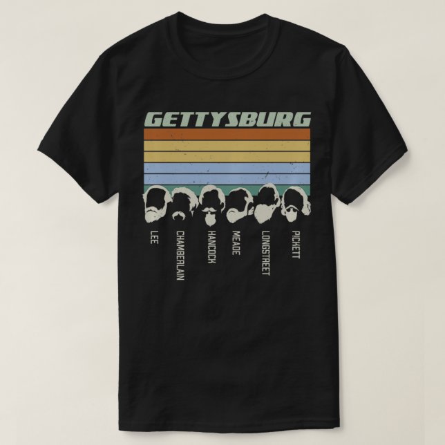 T-shirt Guerres Civiles Oeares Gettysburg Don de barbe Old (Design devant)