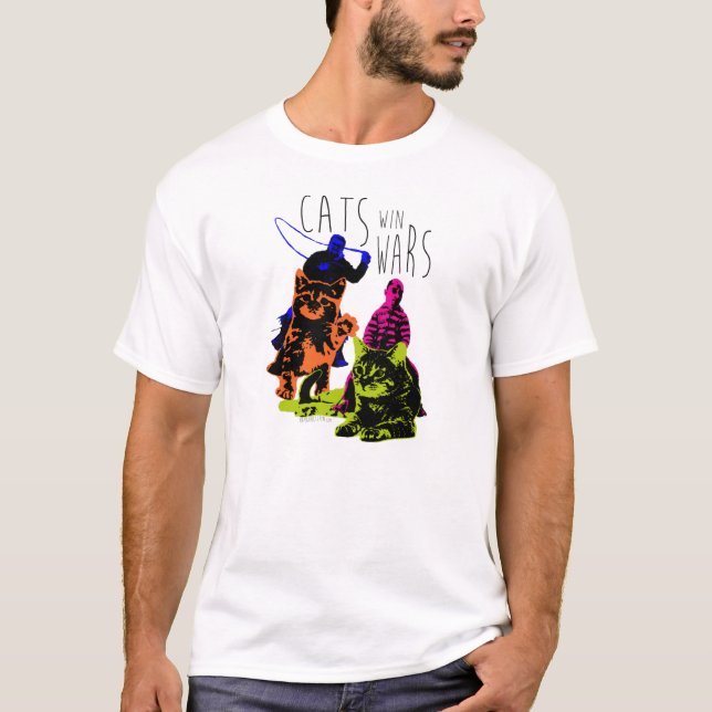 T-shirt Guerres de victoire de chats.  La vérité épique (Devant)