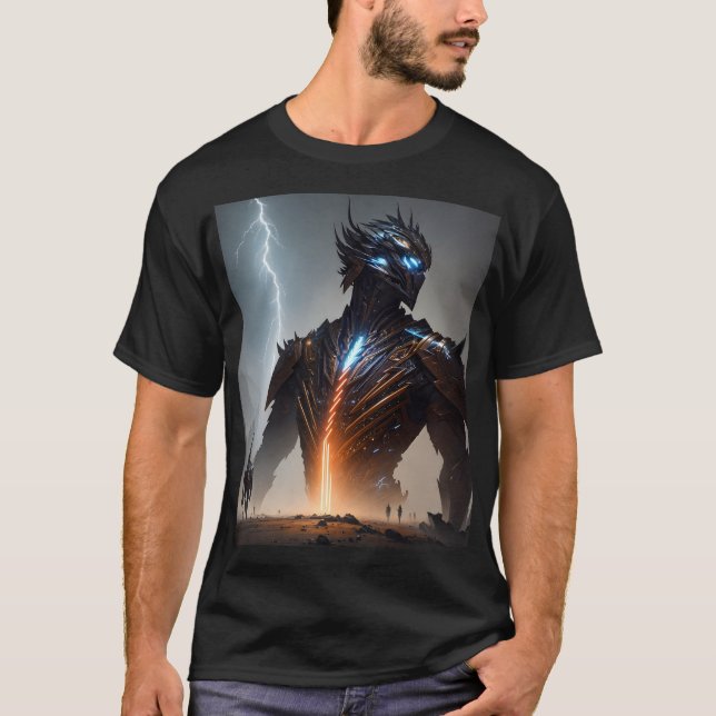 T-shirt Guerrier Cyborg de la foudre (Devant)