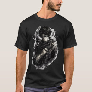 T-shirt Guerrier d'anime sombre Ninja bandagé Art Grunge