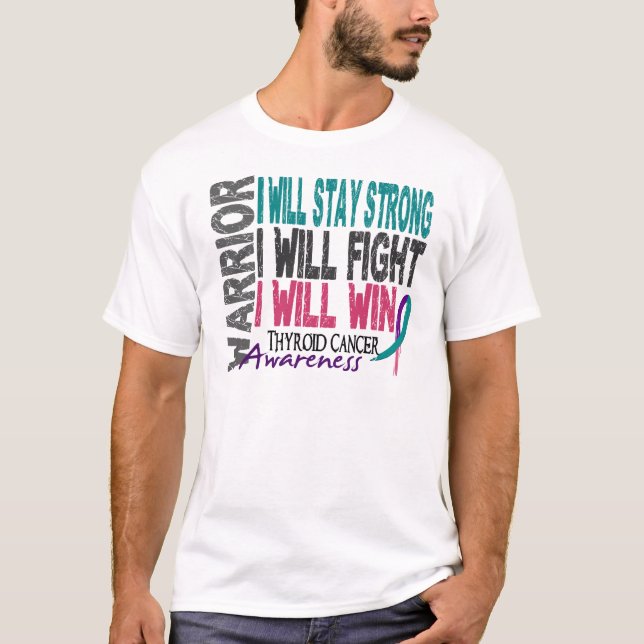 T-shirt Guerrier de cancer de la thyroïde (Devant)