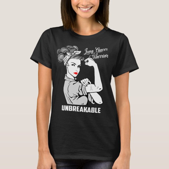 T-shirt Guerrier de cancer de poumon incassable (Devant)