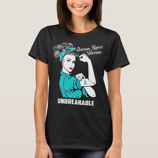 T-shirt Guerrier de Cancer ovarien incassable (Devant)