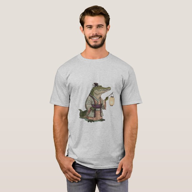 T-shirt "Guerrier de crocodile de Samurai" (Devant entier)