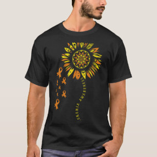 T-shirt Guerrier de la leucémie Ruban orange Fleur Leucémi