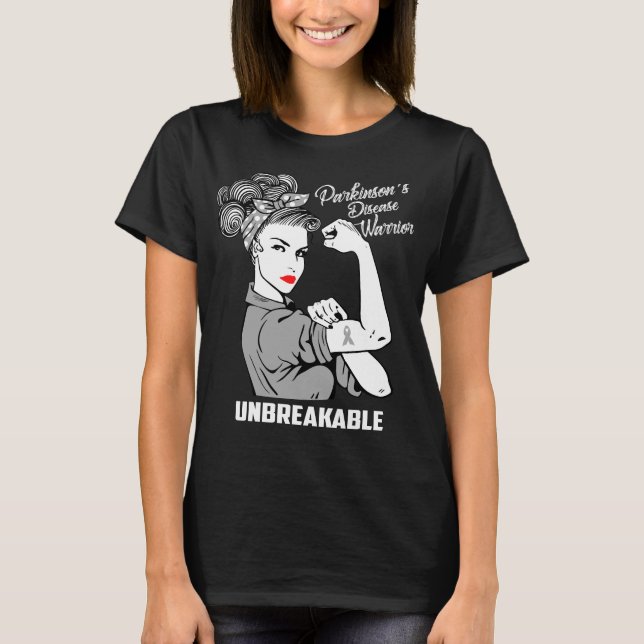 T-shirt Guerrier de la maladie de Parkinsons incassable (Devant)