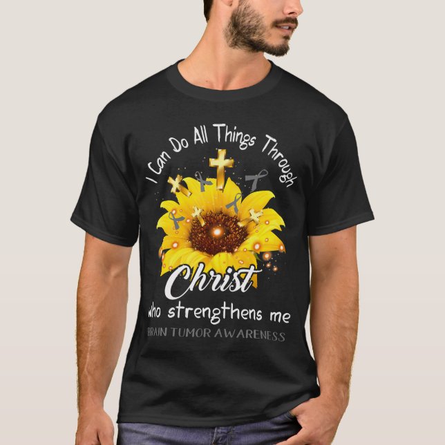 T-shirt Guerrier de la tumeur du cerveau Je peux faire tou (Devant)