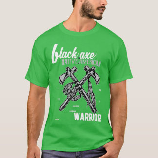 T-SHIRT GUERRIER DE L'AMÉRIQUE NATIVE DE L'AX NOIR