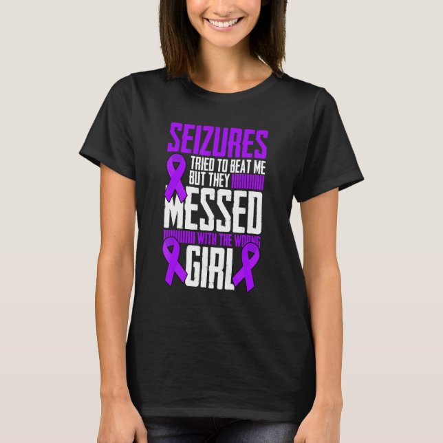 T-shirt Guerrier de l'épilepsie de la fille courageuse dis (Devant)