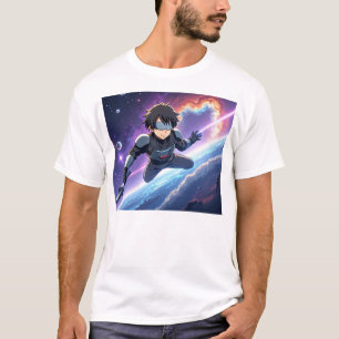 T-shirt Guerrier de l'espace d'anime futuriste avec épée l