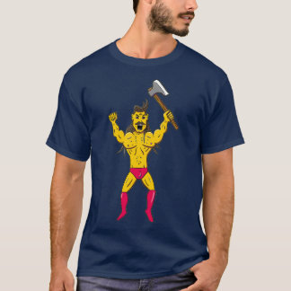 T-shirt Guerrier de Moustache avec Ax
