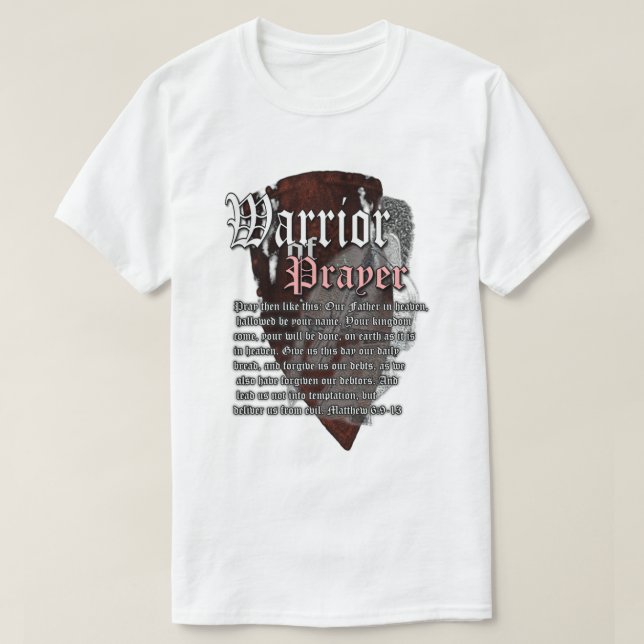 T-shirt Guerrier de pièce en t de prière (Design devant)