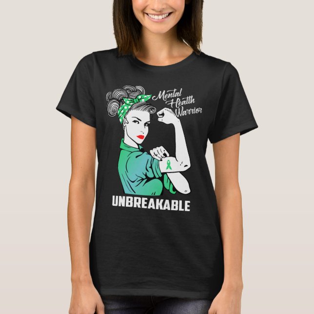 T-shirt Guerrier de santé mentale incassable (Devant)