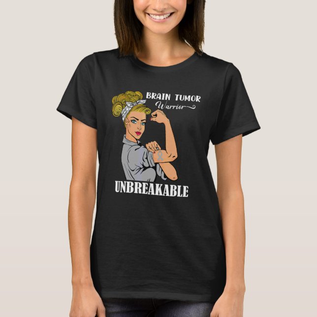 T-shirt Guerrier de sensibilisation à la tumeur du cerveau (Devant)