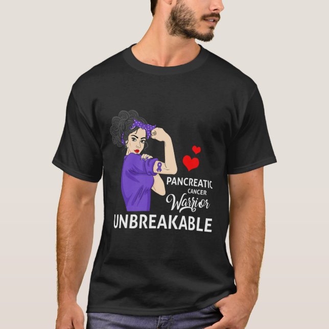 T-shirt Guerrier de sensibilisation au cancer pancréatique (Devant)