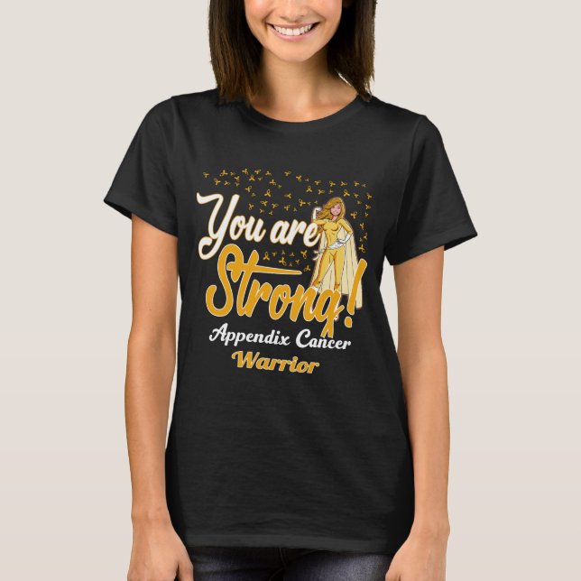 T-shirt guerrier du cancer de l'appendice fort (Devant)