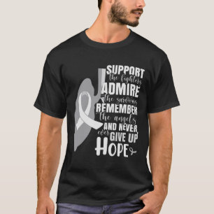 T-shirt Guerrier du cancer du poumon blanc