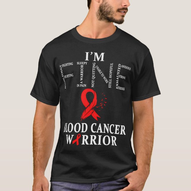 T-shirt Guerrier Du Cancer Du Sang Je Vais Bien (Devant)